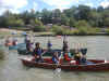 open canoe school group working together and having fun
